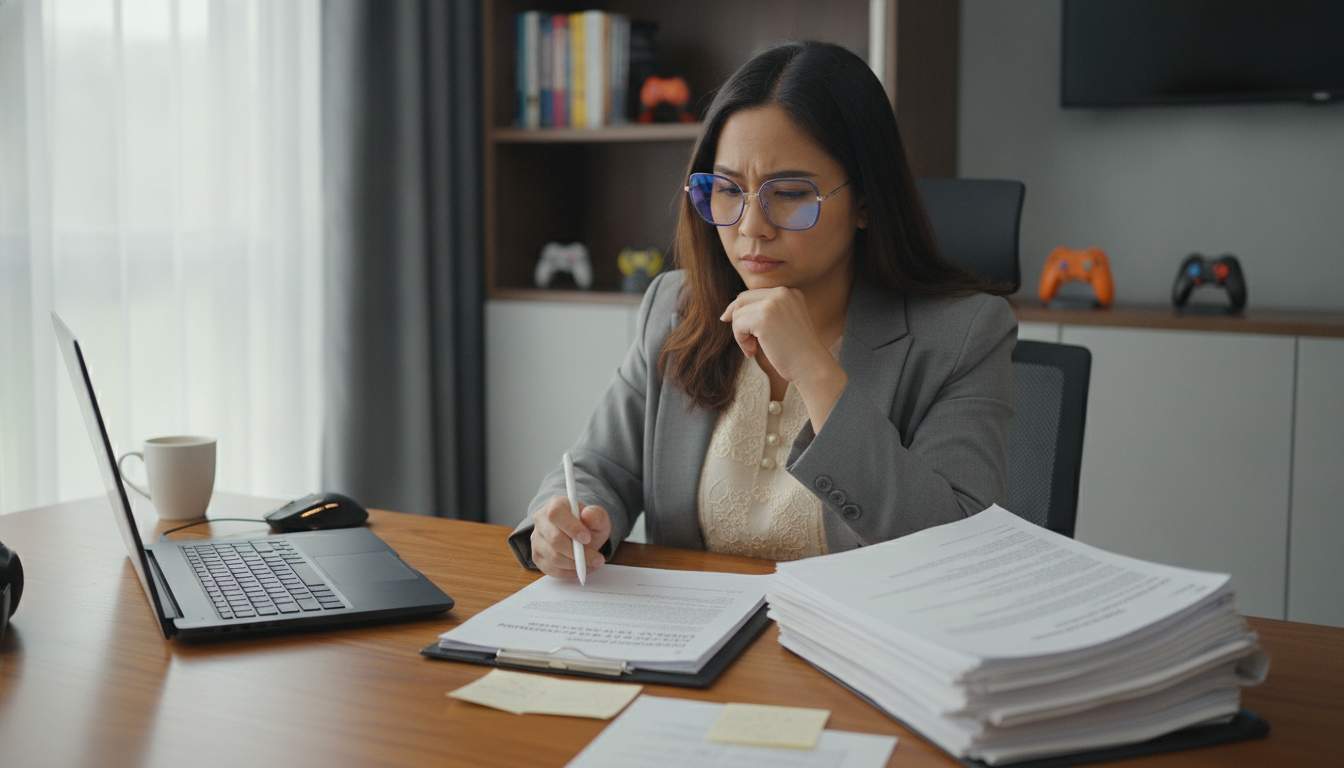 Transparency in Gaming Philippine woman reviewing terms and conditions